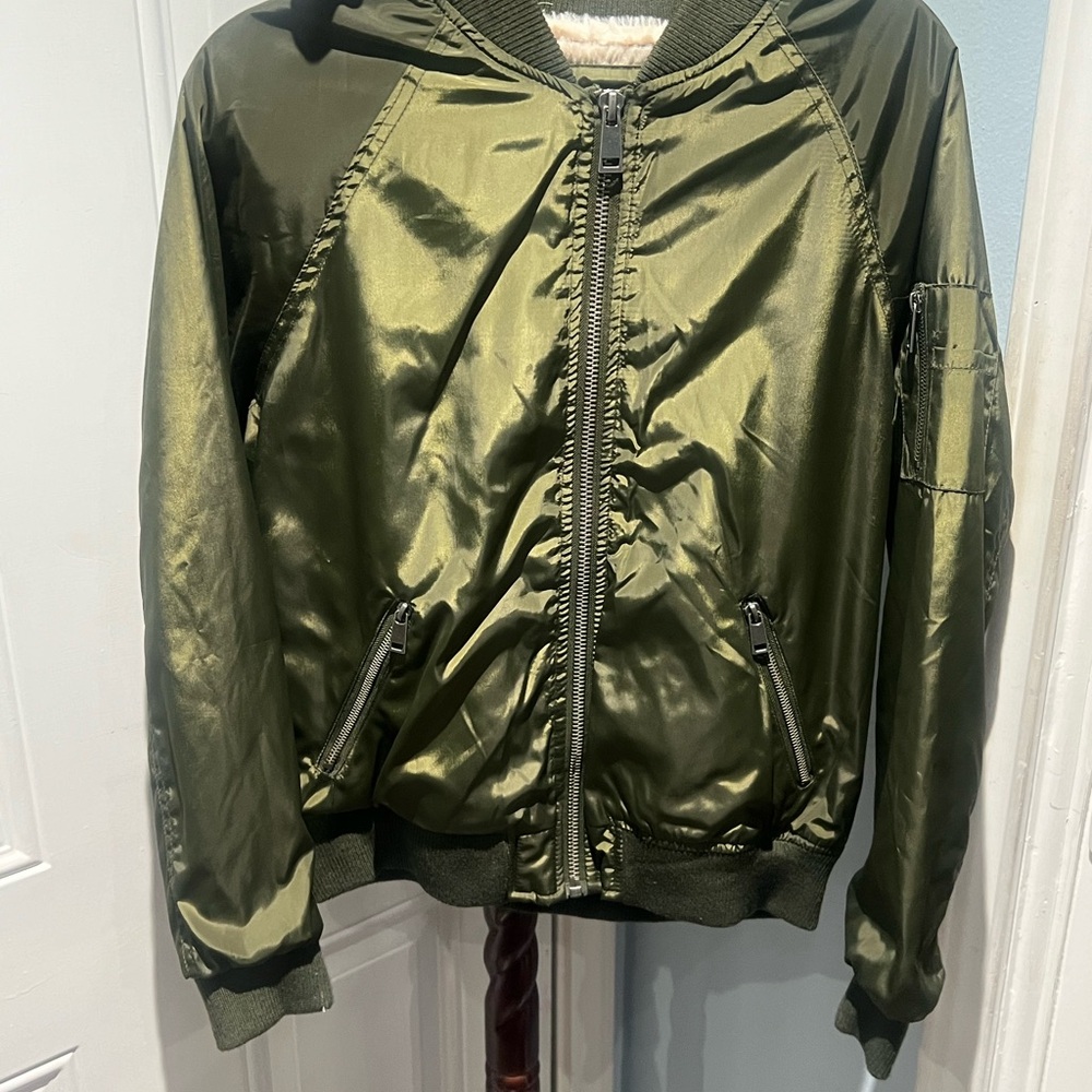Dark Green Bomber Jacket| Soft & Warm Inside| Ashley 26 International